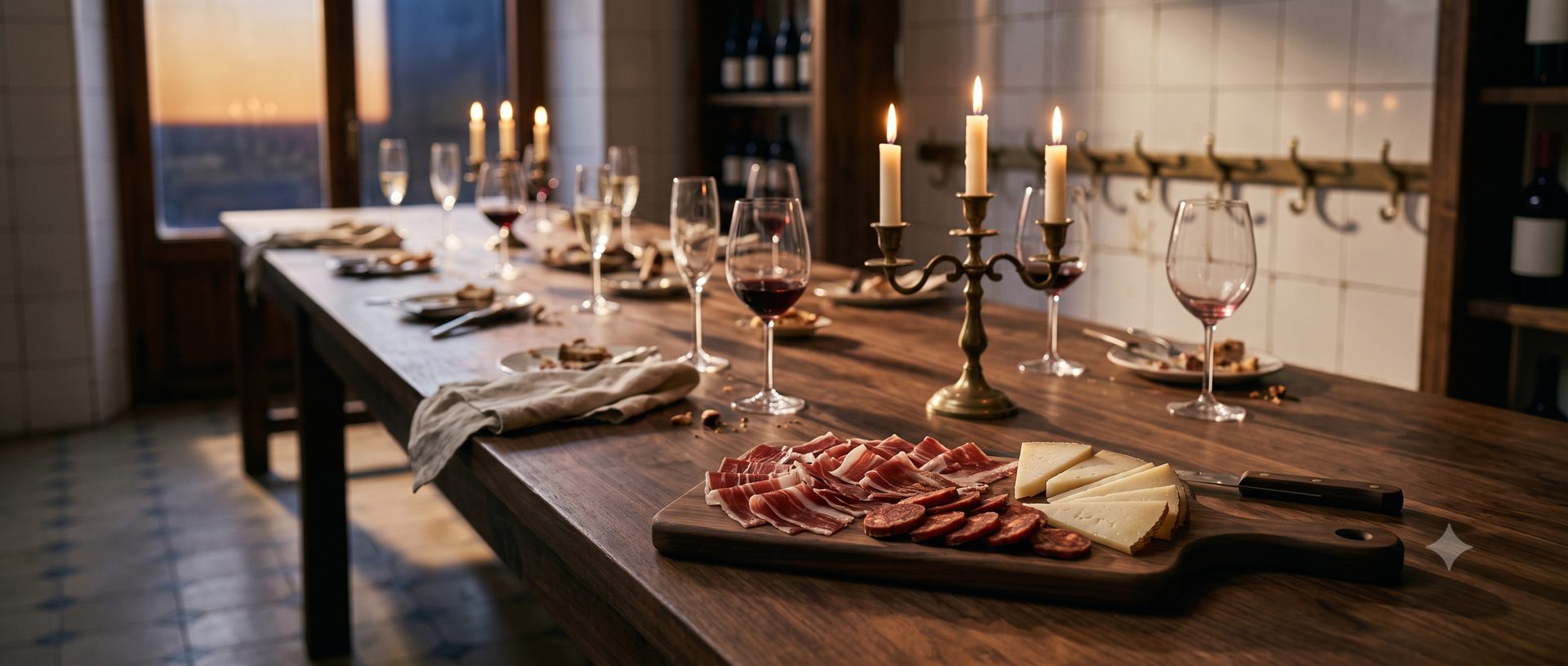 Tabla de charcutería montada para un evento